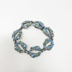 546 Vintage Margot de Taxco 5607 sterling and blue enamel bracelet